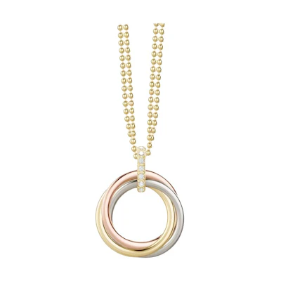 Cartier Multi-Ring Design 18K Gold Diamond Necklace Unisex Couple Style Multicolor. B7224814