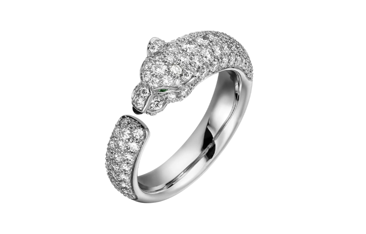CARTIER PANTHÈRE DE CARTIER 18K White Gold Ring Unisex Couple's Design N4765600 圖 3