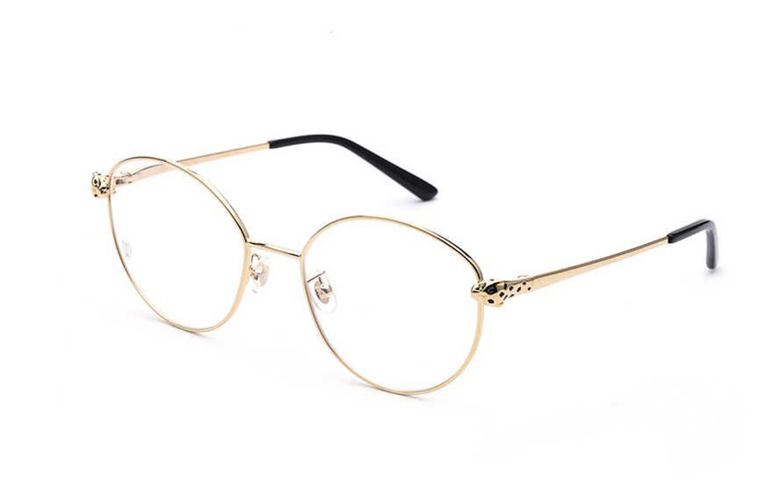 Cartier Panthère de Cartier Gold Alloy Irregular Optical Glasses Unisex. CT0234O-001