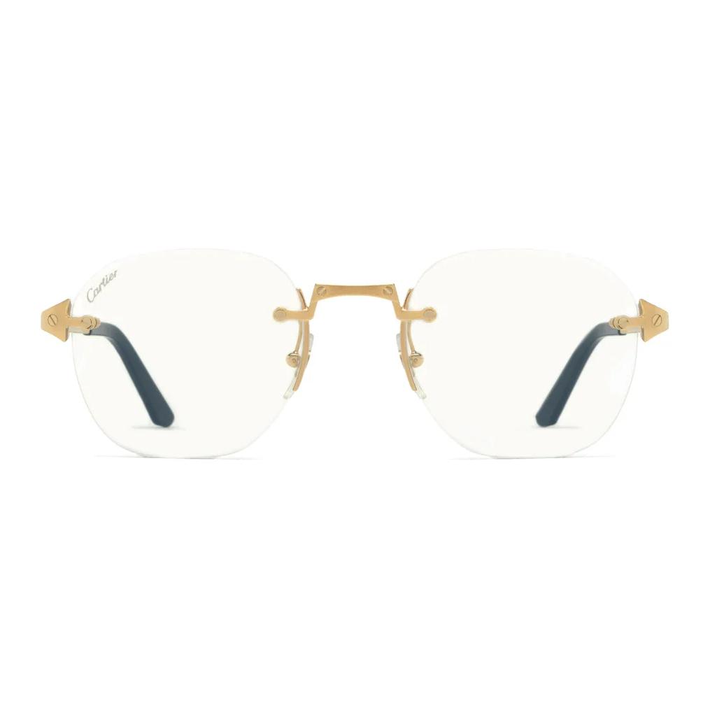 Lookbook 卡地亞 Panthère 金色橢圓型男士太陽眼鏡，雙色設計。 CT0478S001
