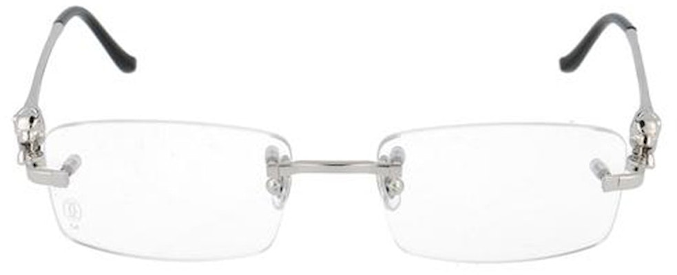 Cartier Panthère 無框銀色金屬矩形男款光學眼鏡 CT0281O-004 Lookbook Cartier Panthère 無框銀色金屬矩形男款光學眼鏡 CT0281O-004