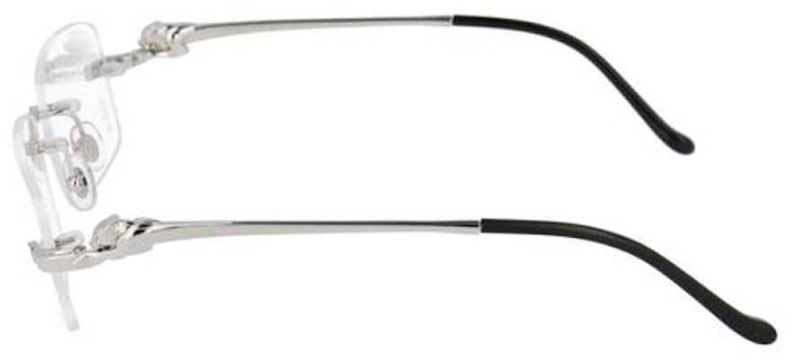 Cartier Panthère 無框銀色金屬矩形男款光學眼鏡 CT0281O-004 Shop Cartier Panthère 無框銀色金屬矩形男款光學眼鏡 CT0281O-004
