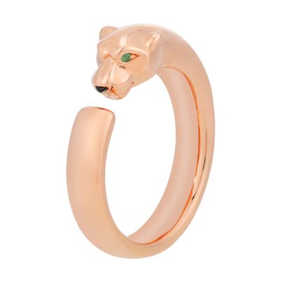 Cartier Panthère Ring Wide 18K Rose Gold Unisex Couple Rose Gold Ring. B4230052