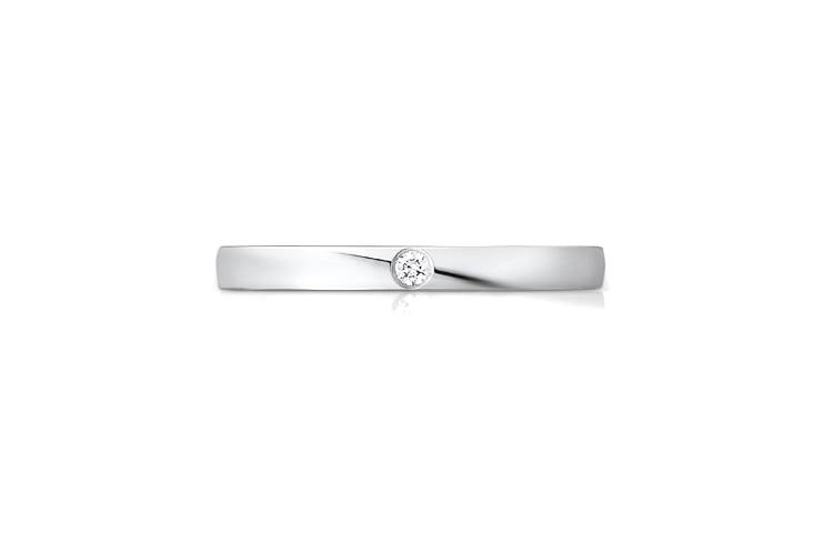Cartier Platinum Diamond Ring Unisex Couple Style in Silver. B4077752 圖 4
