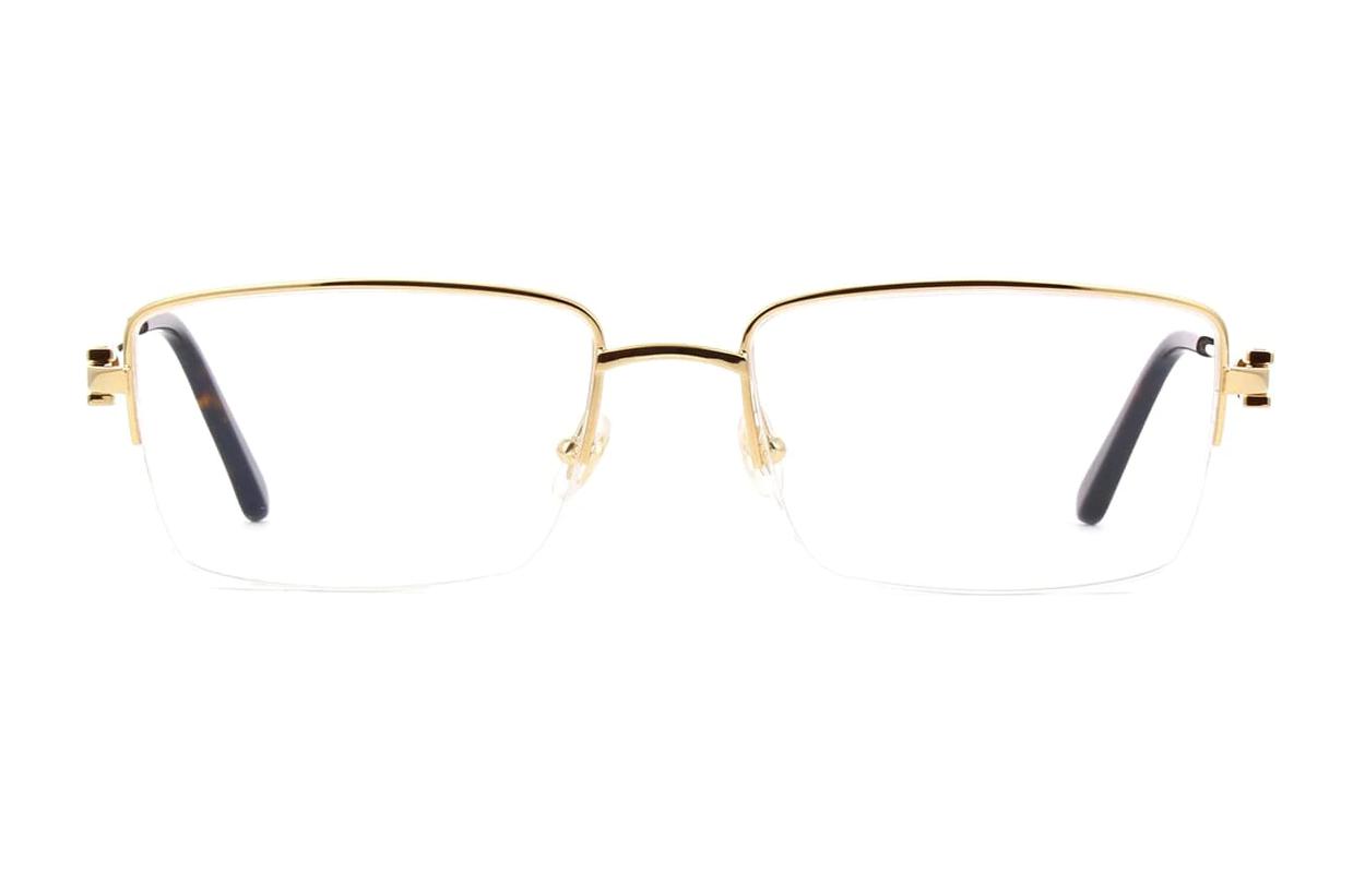 Lookbook 卡地亞矩形金屬光學眼鏡 中性款 金色 CT0319O-003