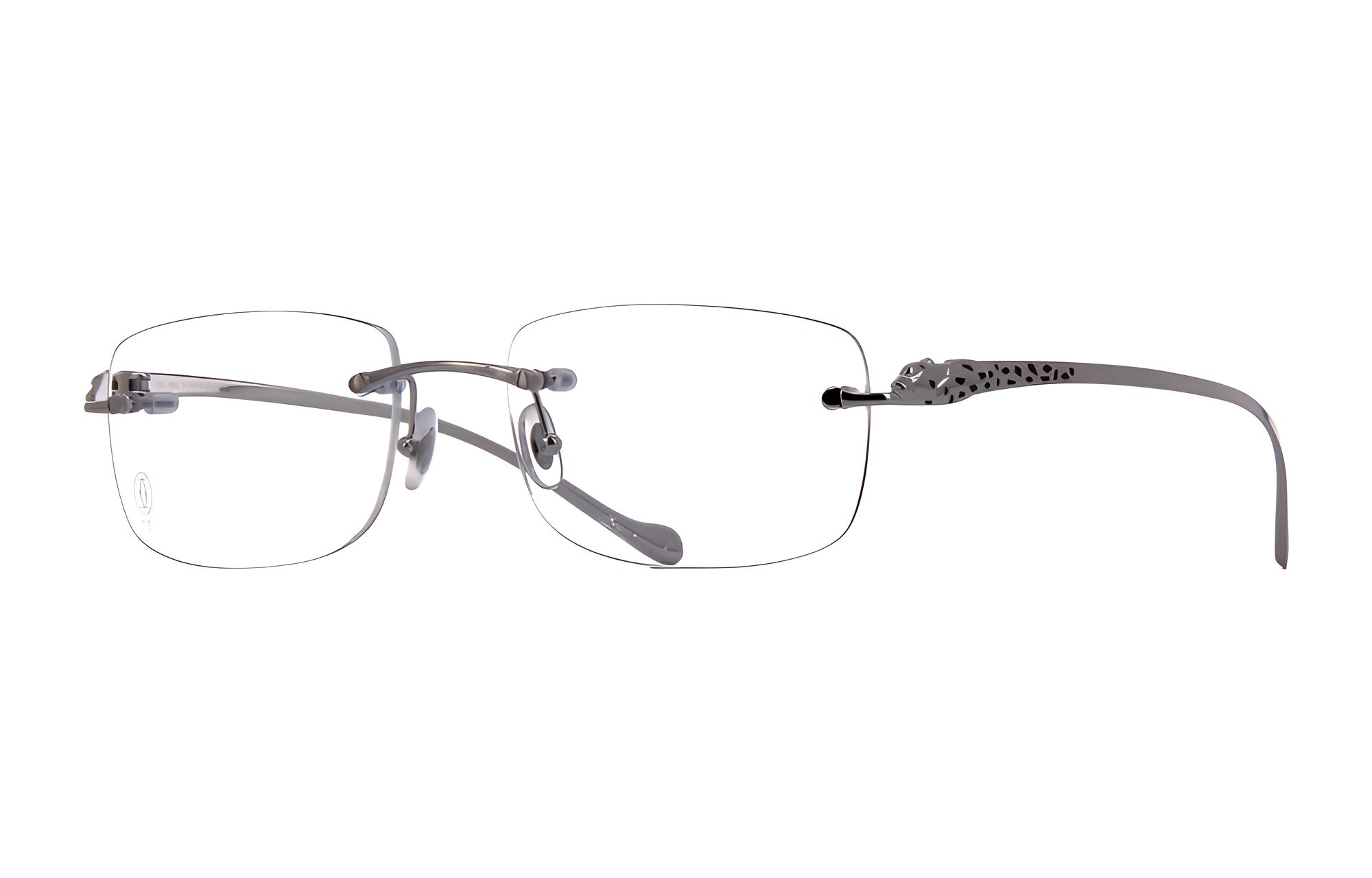 Cartier Rimless Rectangle Metal Optical Glasses Unisex Couple Style. CT0063O-001