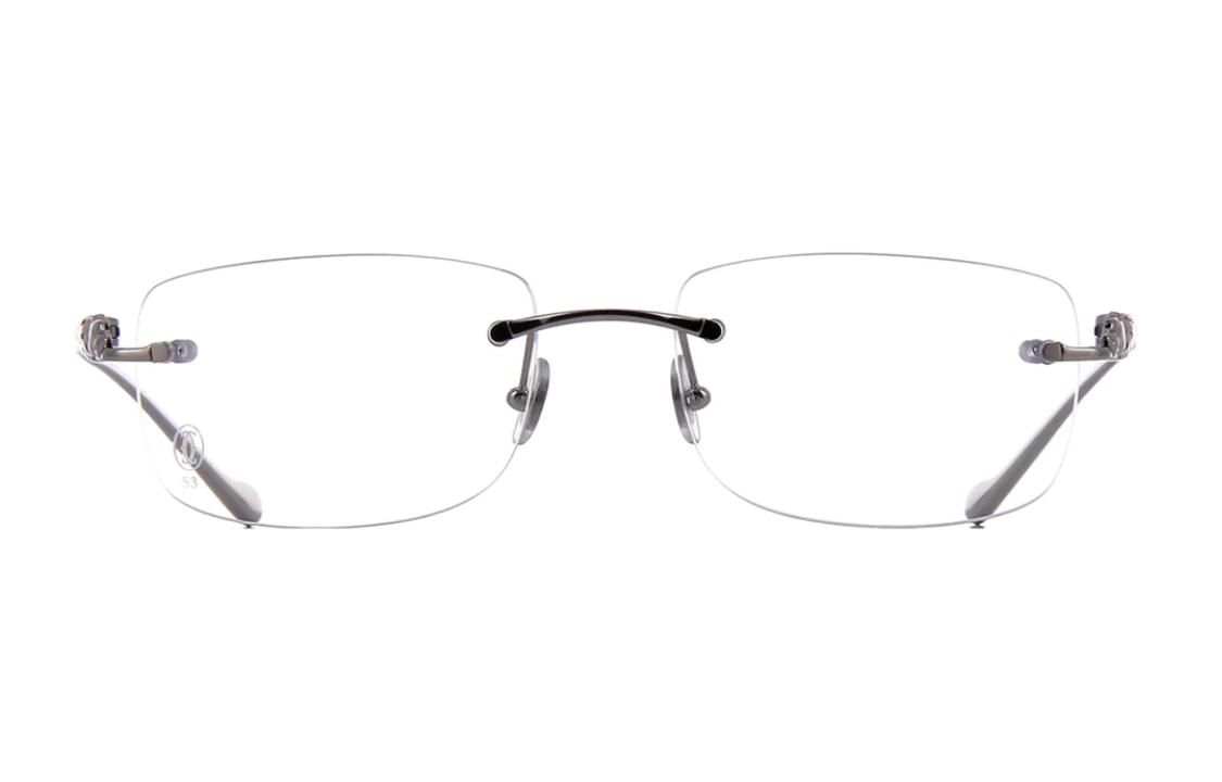 Lookbook 卡地亞無框長方形金屬近視眼鏡 男女情侶款式 CT0063O-001