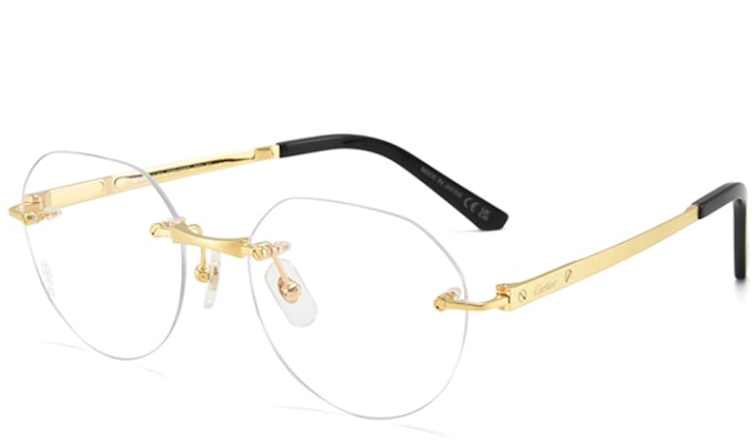 Cartier 無框鈦金不規則光學眼鏡框 男女通用 金色 CT0408-001 Buy Cartier 無框鈦金不規則光學眼鏡框 男女通用 金色 CT0408-001