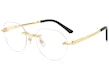 Order Cartier 無框鈦金不規則光學眼鏡框 男女通用 金色 CT0408-001