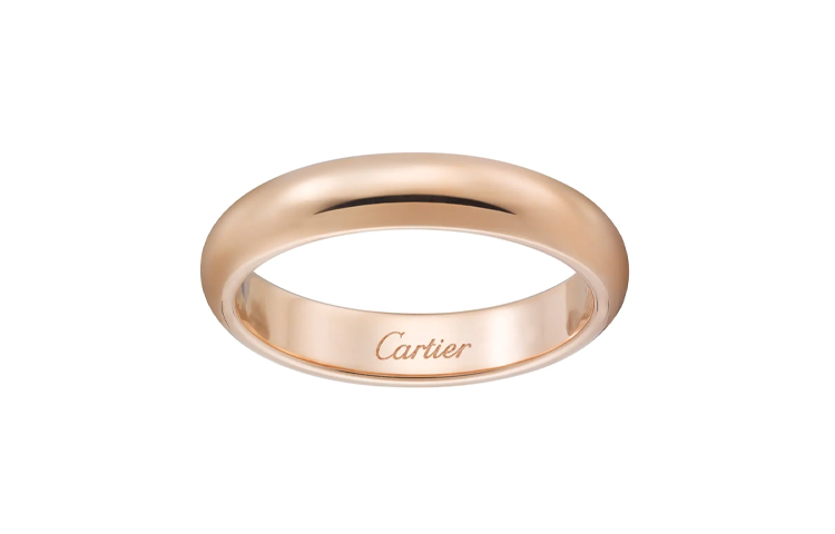 Shop CARTIER Rose Gold Wedding Band Ring Unisex Couple Design. B4096600