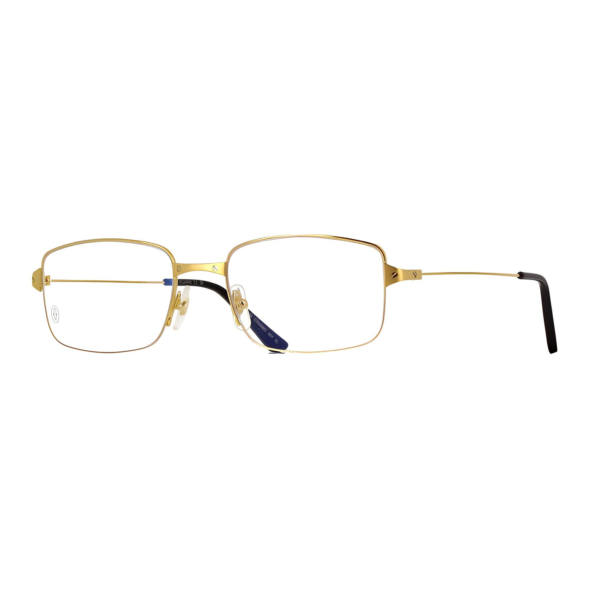 Cartier Santos Letter Print Titanium Gold Optical Glasses Unisex Couples Style. CT0406O-001