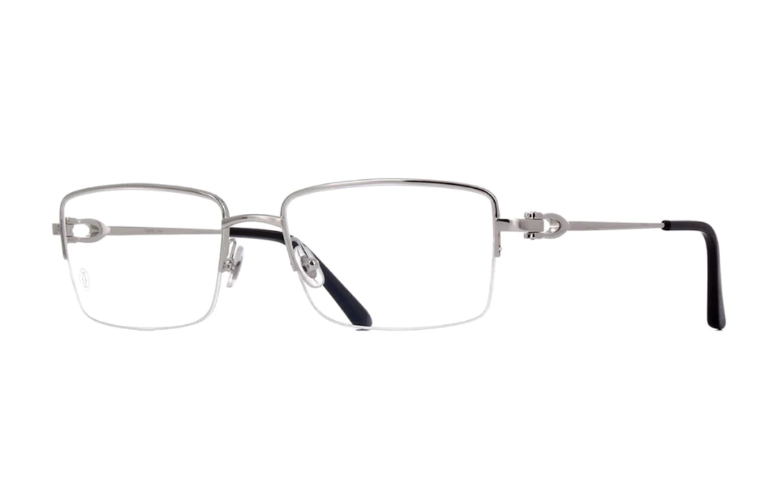 Cartier Silver Metal Irregular Optical Glasses Unisex Couples Design. CT0319O-004