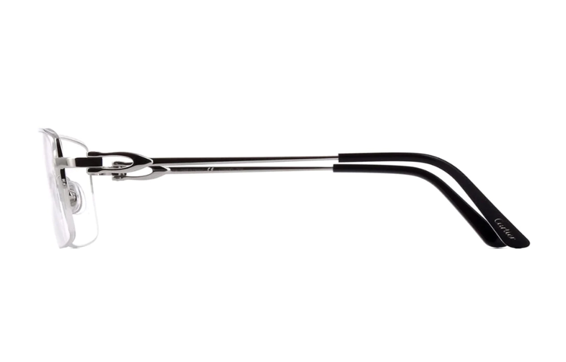 Shop Cartier銀色金屬不規則框眼鏡 情侶款男女適用設計 CT0319O-004