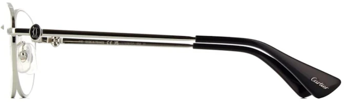Purchase Cartier 男士銀色橢圓金屬光學眼鏡搭配純色鏡腿 CT0491OA