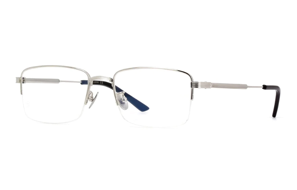 Cartier Silver Textured Minimalist Half-Rim Optical Eyeglasses - Unisex CT0348O-002 圖 2