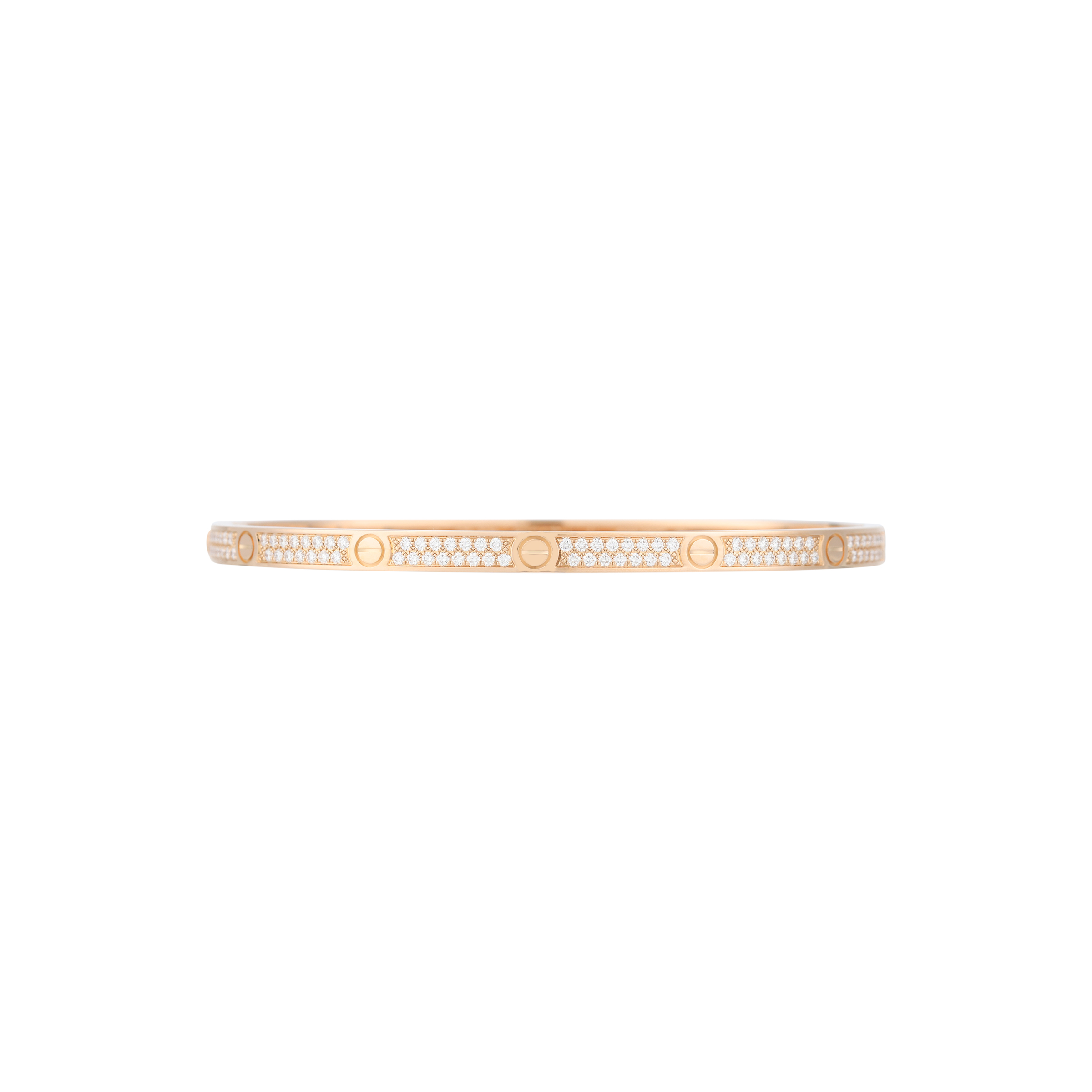 Cartier Small Full Diamond 18K Rose Gold Bracelet Unisex Couples Edition. N6710717
