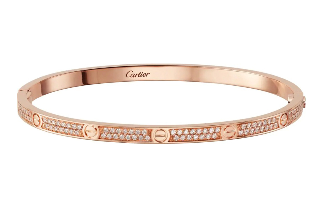 Cartier Small Full Diamond 18K Rose Gold Bracelet Unisex Couples Edition. N6710717 圖 7