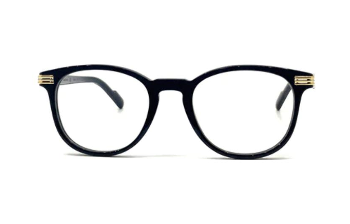 Lookbook 卡地亞 黑色不規則條紋醋酸光學眼鏡 男女通用 CT0221O001