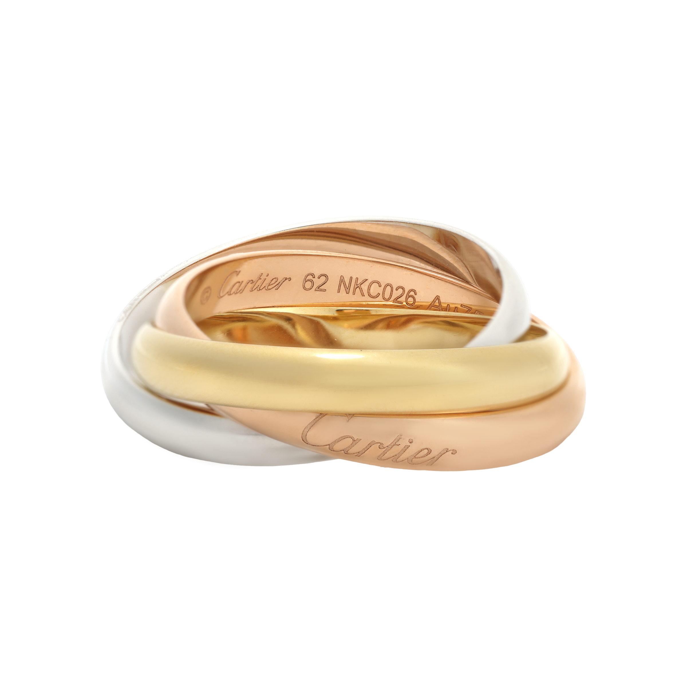 Cartier Trinity 18K Gold Ring Medium Unisex Couple Design Multicolor. B4234200