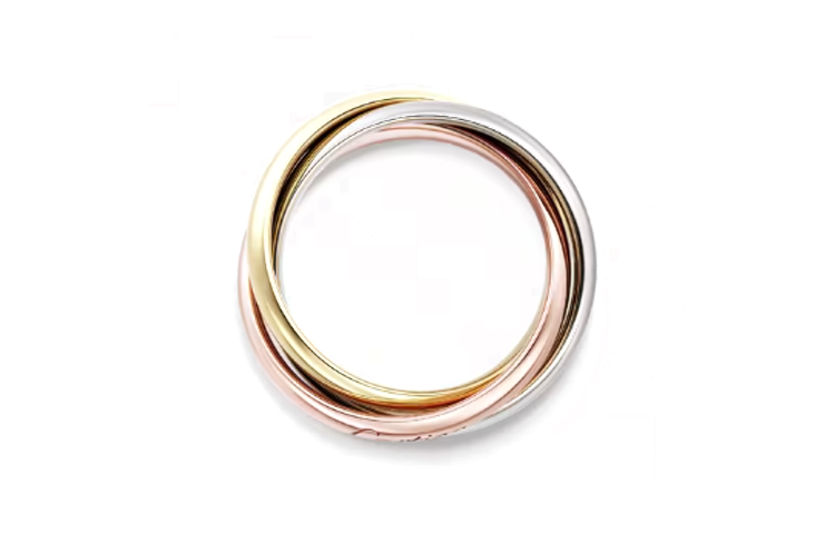Shop Cartier Trinity 18K Gold Ring Medium Unisex Couple Design Multicolor. B4234200