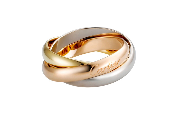 Shop 卡地亞Trinity 18K金戒指中號 情侶款 黃金/玫瑰金/銀 男女通用 B4052700