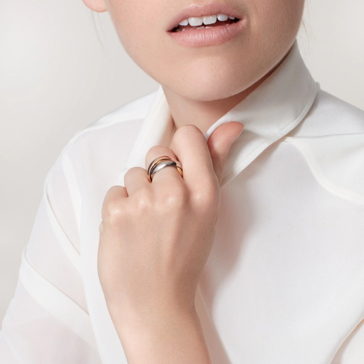 Cartier Trinity 18K Rose Gold Ring 5.2mm Large Unisex Couple Jewelry. B4052800 圖 4