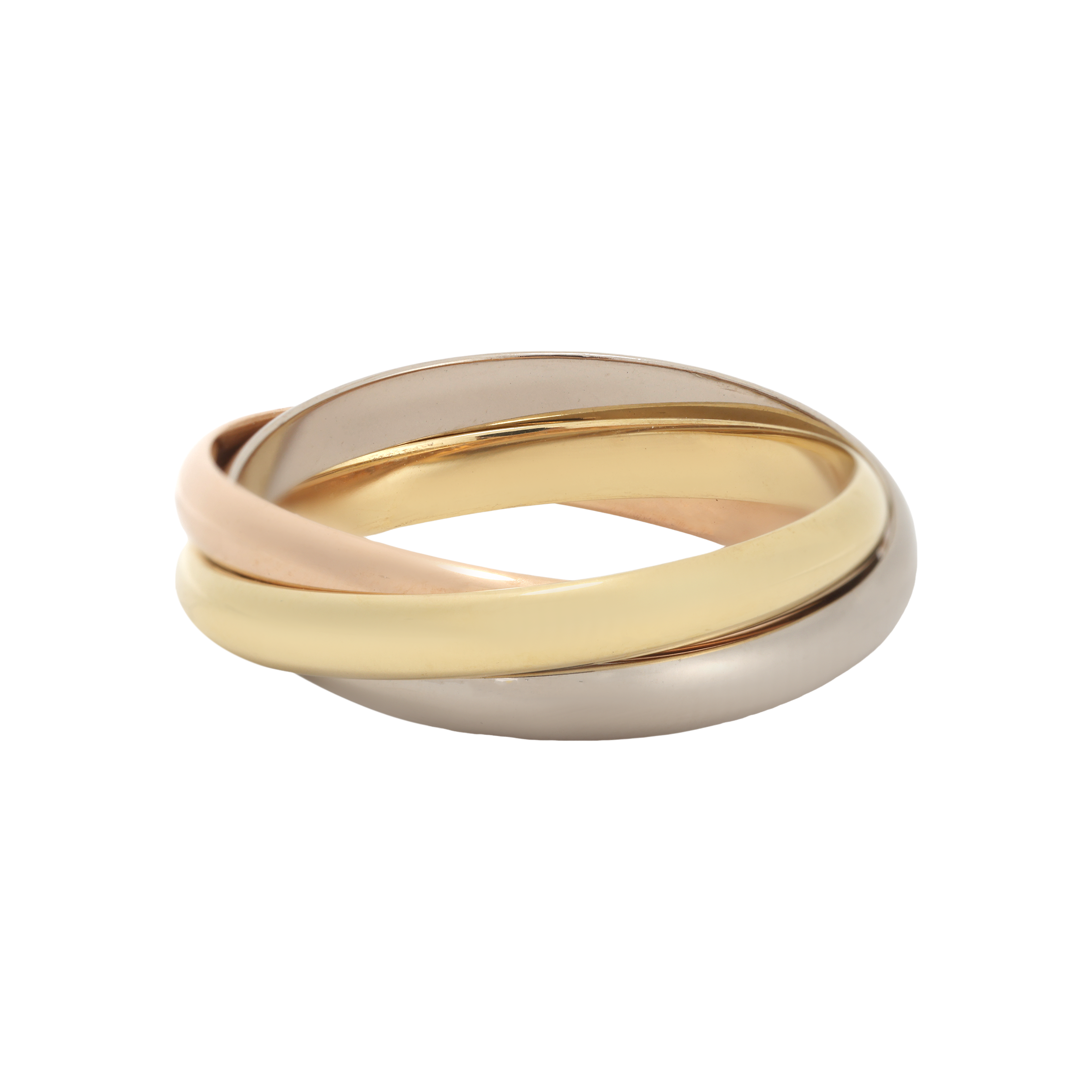 Cartier Trinity Ring 18K Gold Silver/Rose Gold Unisex Couple Narrow Small Size B4086100