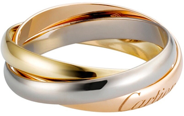 卡地亚三色金戒指18K金 银/玫瑰金 情侣款窄版小号 B4086100 Details for 卡地亚三色金戒指18K金 银/玫瑰金 情侣款窄版小号 B4086100