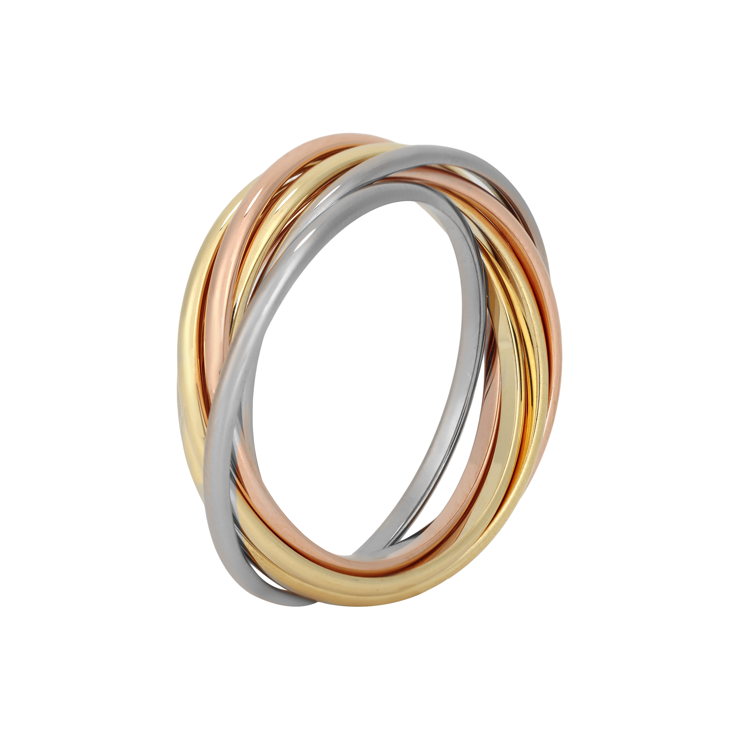 Cartier Trinity Slim 18K White, Yellow, Rose Gold Ring Unisex Couple Style. B4089100