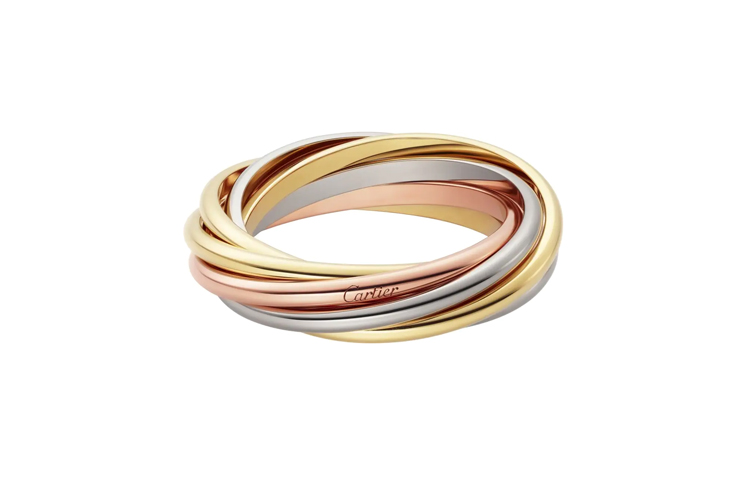 Cartier Trinity Slim 18K White, Yellow, Rose Gold Ring Unisex Couple Style. B4089100 圖 2