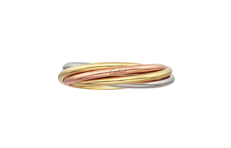 Cartier Trinity Slim 18K White, Yellow, Rose Gold Ring Unisex Couple Style. B4089100 圖 3