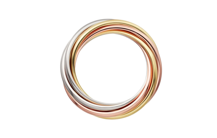 Cartier Trinity Slim 18K White, Yellow, Rose Gold Ring Unisex Couple Style. B4089100 圖 4