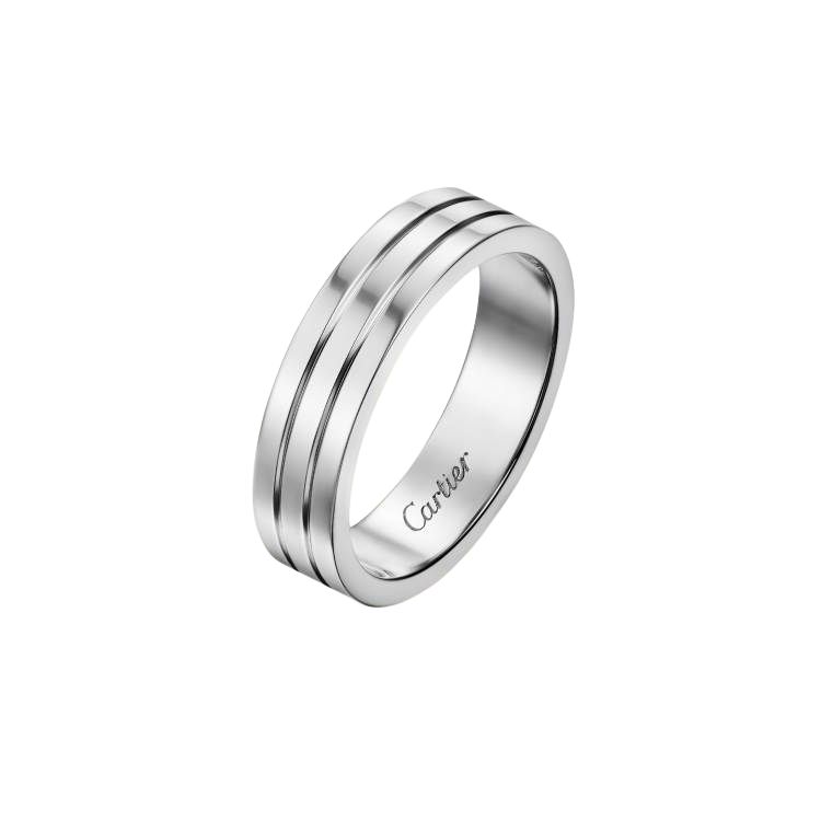 Cartier Vendome Louis Cartier 18K Gold Classic Ring Unisex Couple Platinum Finish B4222500
