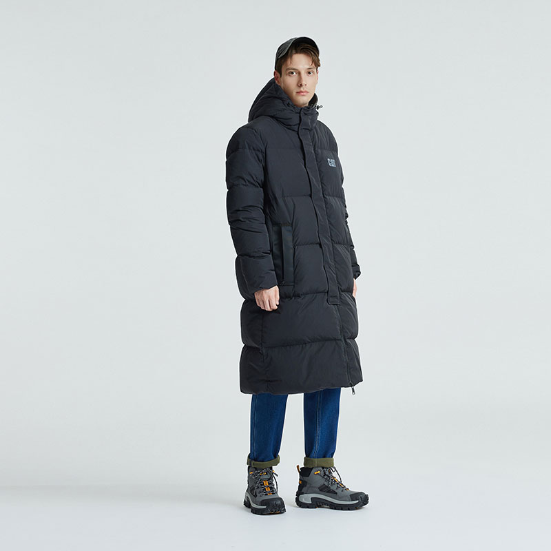 Purchase CAT Jaket Panjang Hoodie Down dengan Logo, Resleting Ganda - Hitam CM3DWT41081