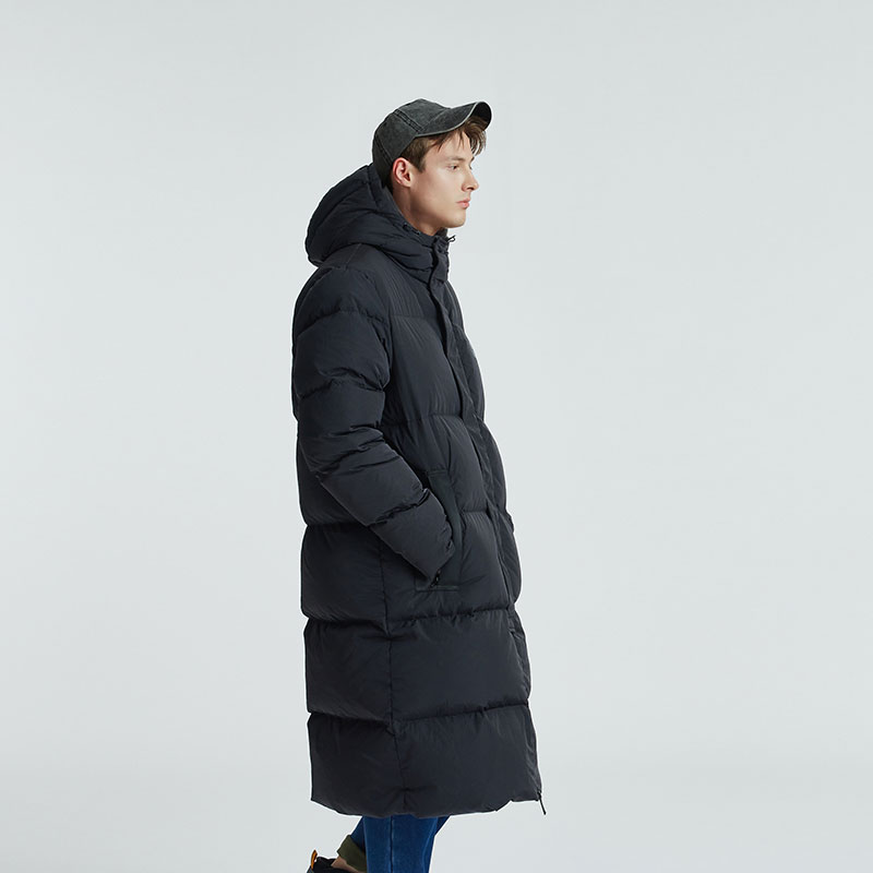 Sizing CAT Jaket Panjang Hoodie Down dengan Logo, Resleting Ganda - Hitam CM3DWT41081