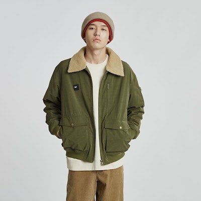 CAT レトロカジュアルコットンジッパージャケット 襟付き長袖 - グリーン. CM3QJT41031 Cheap CAT レトロカジュアルコットンジッパージャケット 襟付き長袖 - グリーン. CM3QJT41031