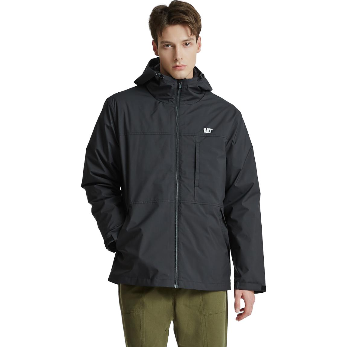 Details for Jaket Pendek CAT Warna Solid Hoodie Kasual Lengan Panjang dengan Resleting. CM3JAT37141