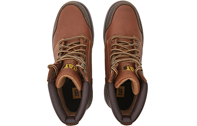 Lookbook CAT Allerton系列 休閒舒適耐磨防滑高筒工裝戶外靴 棕紅色