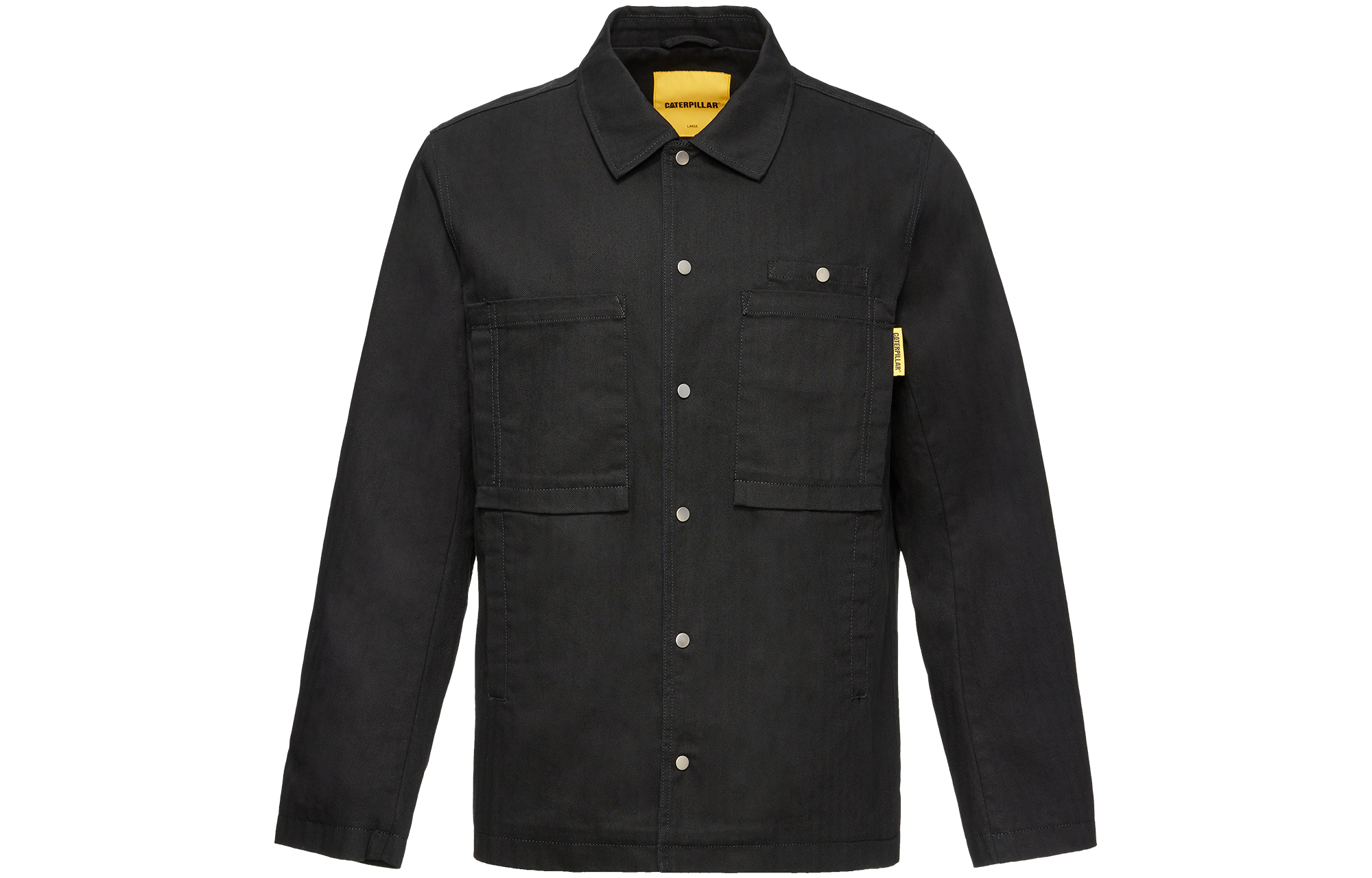 CAT Black Casual Solid Double-Pocket Jacket CK3JAQD2811