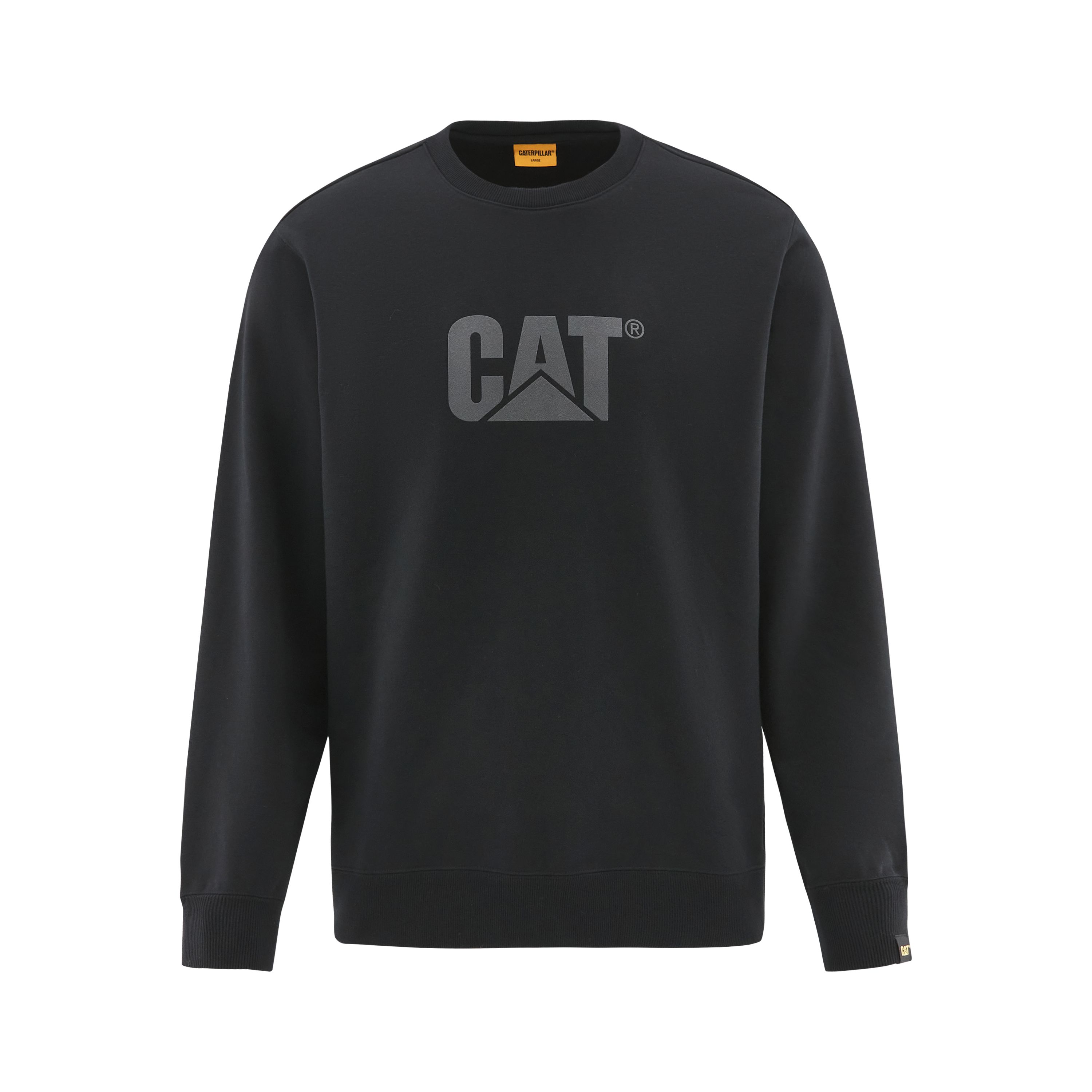 CAT Casual Letter Print Crewneck Long Sleeve Sweatshirt Black () CM3SWT36341