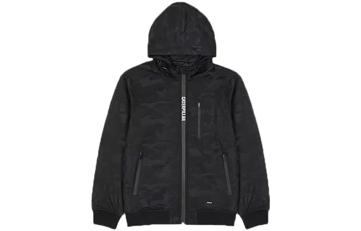 CAT Cater Camo Jacquard Hoodie Jacket Men’s Black CH6MOBJK303A09