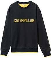 CAT Caterpillar Black Logo Print Pullover Fleece Sweatshirt CI3SWN28391C09 CAT Caterpillar Black Logo Print Pullover Fleece Sweatshirt CI3SWN28391C09