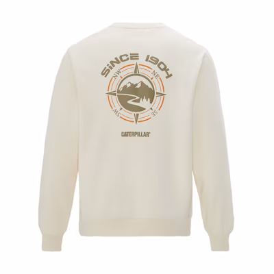 CAT Caterpillar Casual Crewneck Sweatshirt Unisex Off-White CL1SWS15181