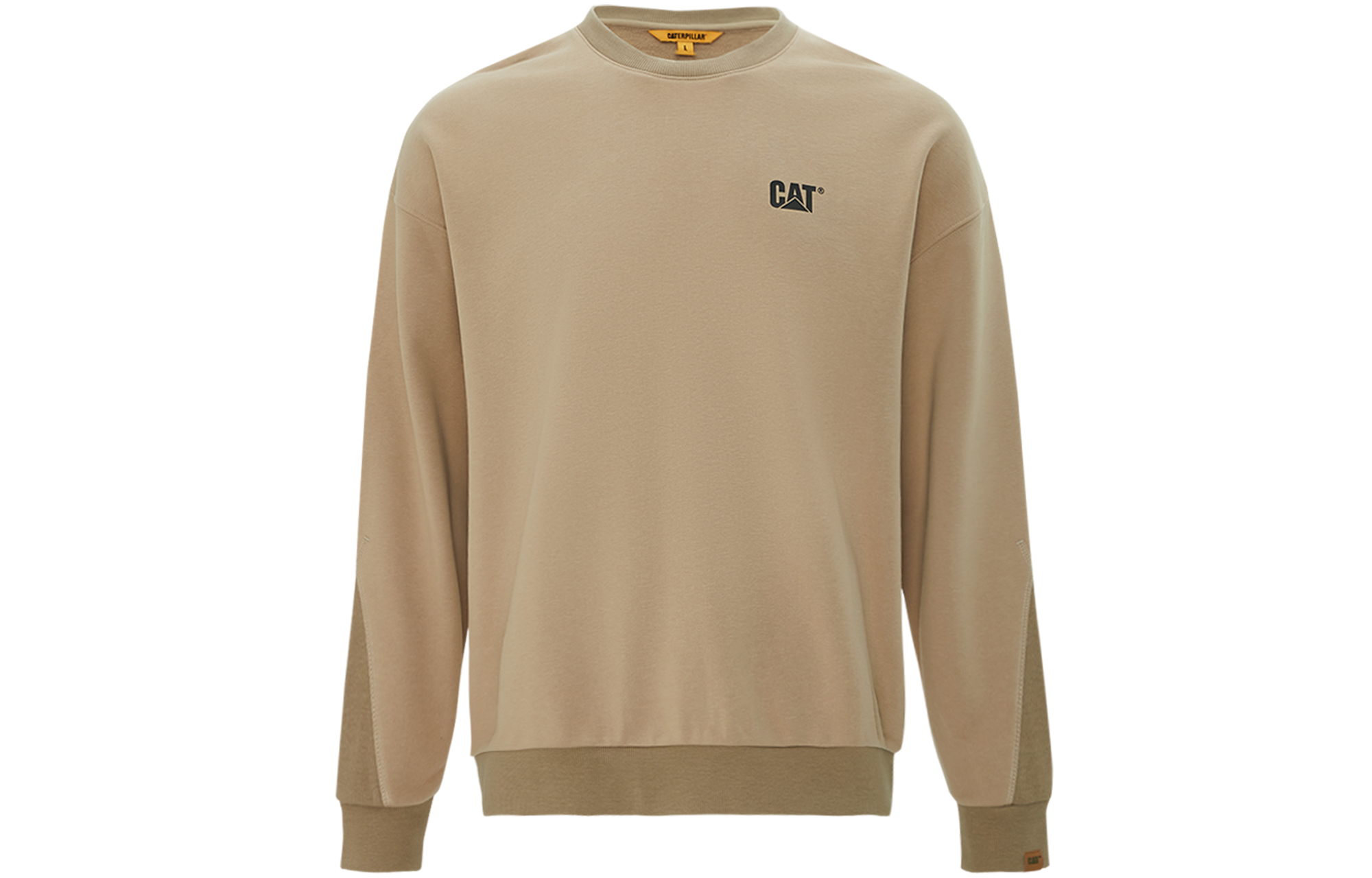 CAT Caterpillar Casual Loose Fit Sweatshirt Unisex - Light Khaki CL1SWS15191