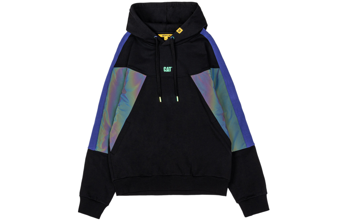 CAT Caterpillar Classic Logo Colorblock Hoodie Black - CK1SWQ16061C09