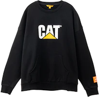 CAT Caterpillar Classic Logo Pocket Crewneck Sweatshirt Unisex Black CJ3SWP26281 CAT Caterpillar Classic Logo Pocket Crewneck Sweatshirt Unisex Black CJ3SWP26281
