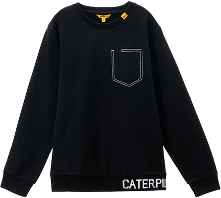 CAT キャタピラー カラーブロック クルーネック スウェット ユニセックス ブラック CJ3SWP25311 Buy CAT キャタピラー カラーブロック クルーネック スウェット ユニセックス ブラック CJ3SWP25311