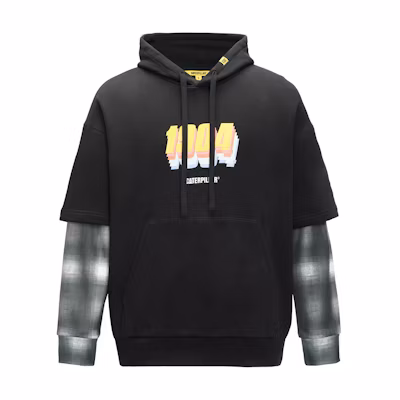 CAT Caterpillar Double-Layer Hoodie Black Unisex Casual CK4SWQ26271