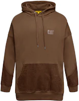 CAT Caterpillar Logo Corduroy Panel Hoodie Unisex CK3SWQD2061 CAT Caterpillar Logo Corduroy Panel Hoodie Unisex CK3SWQD2061