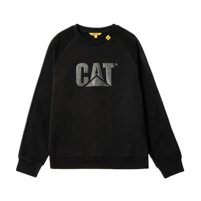 CAT Caterpillar Logo Crewneck Sweatshirt Black Mens CK1SWQ11131C09